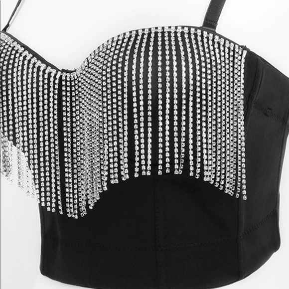 Selena look alike black embellished fringed bustier - Picture 10 of 15